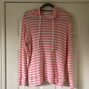 Caslon coral and white pullover hoodie, Size 1X